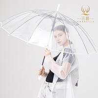 Parapluie transparent coupe-vent robuste à 16 baleines, cadre renforcé et épaissi, conception personnalisée en usine, vente en gros
