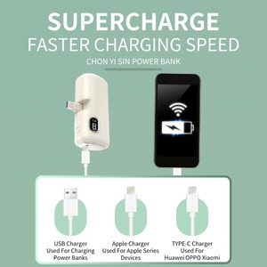 Tùy Chỉnh 5000MAh Xách Tay Mini Capsule Ngân Hàng Điện 25W Nhanh Chóng Sạc 2-Trong-1 Cáp Dữ Liệu USB Đầu Vào Khẩn Cấp Nguồn Điện 18650 - Product Image 5