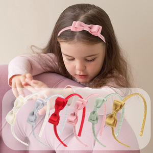 Bandeau à nœud pour fille mignonne printemps été nouvelle mode tissu pour enfants 5.5cm utilisation de fête marque HX emballage personnalisé - Product Image 5