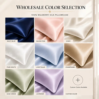 Ensemble cadeau de luxe personnalisé en soie de mûrier 100% avec taie d'oreiller anti-acariens à motif uni, couleur personnalisée, pour un sommeil réparateur