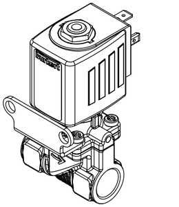Válvula solenoide de latón Burkert 24DVC 6213 resistente a altas temperaturas, de 2/2 vías, servoasistida, con diafragma para base - Product Image 3