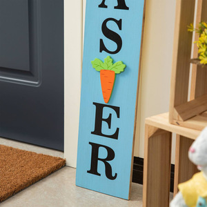 Amazonian Easter Doorway <b>Wooden</b> <b>Sign</b> Vertical Porch Hanging Bunny Welcome Wall Decor Home Decorative Wood <b>Sign</b> - Product Image 5