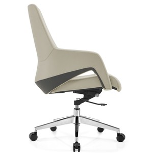 Silla de Oficina Ejecutiva Contemporánea de Alta Calidad, Respaldo Alto, Cuero PU Ergonómico, Giratoria, Altura Ajustable, Patas de Aluminio - Product Image 6