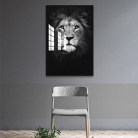 Peintures murales modernes en verre avec impression UV personnalisées, Lions, art mural en cristal 3D, peinture en porcelaine