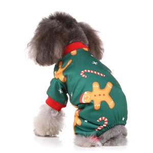Estilo nórdico Cat <span class=keywords><strong>Dog</strong></span> Pijama Gingerbread Man Print Alta Qualidade Algodão <span class=keywords><strong>4</strong></span> Calças Pernas Moderno Padrão Animal Bonito para Pequenos Animais de Estimação - Product Image 5