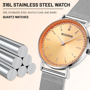 Ensemble de montres-bracelets de luxe pour femmes en or, design diamant, marque personnalisée, cuir, idée cadeau pour une belle fille, verre quartz - Product Image 3