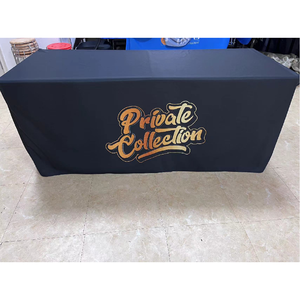 Mantel de color y logotipo personalizado, mantel de poliéster Rectangular de 90x132 pulgadas, negro, adecuado para cubierta de mesa de 6 pies para Decoración - Product Image 5