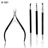 Juego de Cortaúñas de Acero Inoxidable D501, Cortador de Cutículas, Empujador de Cutículas, Herramientas de Manicura y Pedicura para Piel Muerta y Uñas Encarnadas