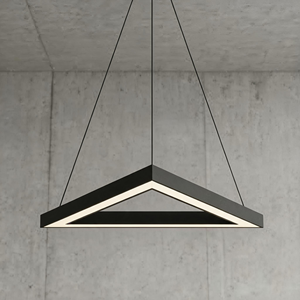 Lámpara Colgante LED Triangular Ancha Negra Moderna, Regulable, Vertical, con 3 Cables, Lámpara Arquitectónica Suspendida para Mesa de Comedor o Isla - Product Image 2