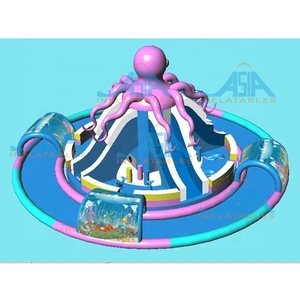Jeux pour enfants pieuvre <span class=keywords><strong>gonflable</strong></span> château sautant parc aquatique <span class=keywords><strong>avec</strong></span> piscine à toboggan sur intérêt foncier pour les enfants jouant à la natation - Product Image 4