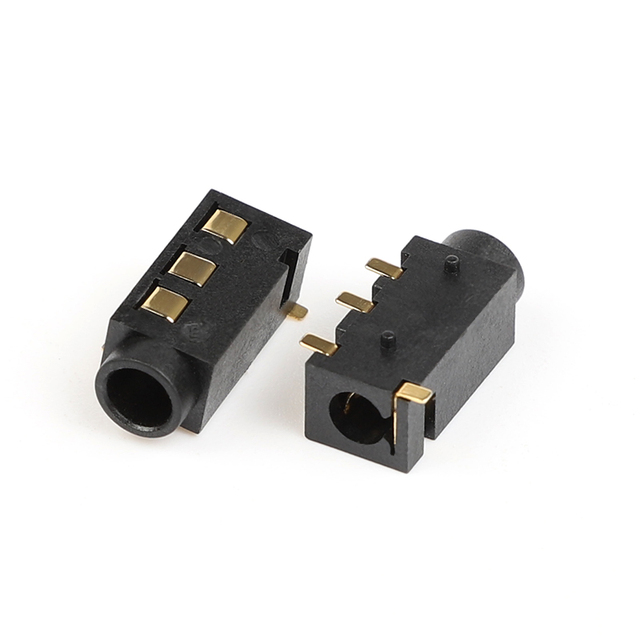 4-Pin SMT/SMD Interface 3.5mm Jack Plug Earphone Connector Circular Optical Audio Adapter with Nylon Housing