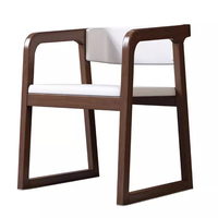 Chaise de loisirs moderne scandinave nordique avec dossier en cuir, meubles en bois pour la maison ou la salle à manger, ensemble de table à manger