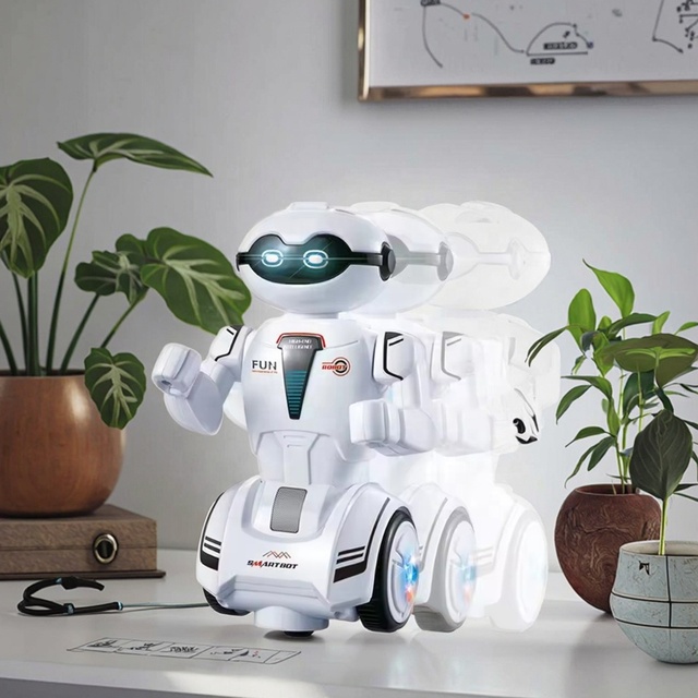 Wholesales 360-degree Rotation B/O Robot Early Educational Robot Children's Early Education Robot Toy