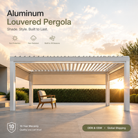 Pergola bioclimatique à lames en aluminium, portes pliantes en verre, toit réglable, télécommande, résistant aux UV, taille personnalisée, patio extérieur
