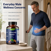 Complément Alimentaire Végétalien en Capsules à Base de Plantes pour la Santé de la Prostate Masculine, Marque Privée OEM, pour les Soins Quotidiens de la Prostate des Hommes Adultes