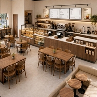 Solución de Diseño Interior Ecológica y Duradera para Cafeterías, Equipamiento Personalizado para Proyectos Globales