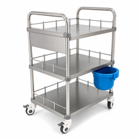 Chariot médical en acier inoxydable 304 avec tiroirs silencieux et barrière de sécurité, idéal pour les hôpitaux – Vente directe en gros