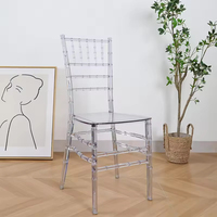 Chaise de salle à manger moderne transparente en acrylique, style Chiavari, pour la maison, le bureau et les événements, mariages