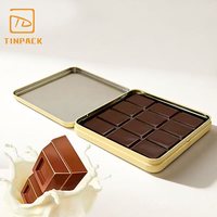 Boîte en métal carrée personnalisée écologique pour l'emballage du chocolat
