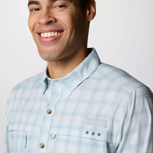 Vêtements camouflage numérique, haut à dos ouvert, haut de gamme, personnalisé pour l'automne, avec motifs de poissons, chemise de pêche à col boutonné avec motifs de poissons de Bali - Product Image 4