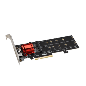 Thẻ mở rộng pcie3.1-8x đến 2m. 2 (m-key) X8 <span class=keywords><strong>PCI</strong></span> Express sang thẻ Bộ chuyển đổi kép M.2 PCIe SSD 2 PCIe 3.0 m. 2 ssds (NVMe) - Product Image 2