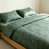 Parure de lit super king size imprimé feuilles de jungle tropicales moderne, respirante, été, écologique, 100% coton à fibres longues 400T