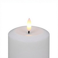 Ensemble personnalisé de 3 bougies LED rechargeables en plastique à piliers blancs scintillants avec charge USB pour la décoration de la maison et des mariages