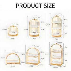 YITIAN özel elmas tatlı standı ekran Cupcake düğün altın kuş kafesi kek hizmet tatlı otel - Product Image 3