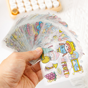 Feuilles d'autocollants transparents en PET ultra-transparents, prédécoupés, à motifs de dessins animés mignons, pour tasses, bagages, carnets, personnalisables - Product Image 3