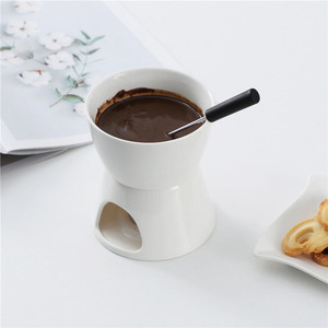 En gros, Ensemble de fondue en céramique <span class=keywords><strong>pour</strong></span> chocolat et fromage suisse, avec fourchette, gadgets de cuisine mignons - Product Image 4