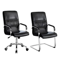 Chaise de bureau pivotante en cuir moderne de style exécutif avec roulettes pour bureau à domicile, vente en gros de l'usine de Foshan