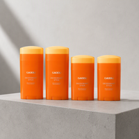 Contenant vide carré en plastique rose pour déodorant à torsion, rechargeable et recyclable