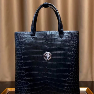 กระเป๋าโท้ทหนังจระเข้แท้สุดหรู ดีไซน์ทันสมัย ขนาดใหญ่ จุของได้เยอะ สำหรับผู้หญิงและผู้ชาย - Product Image 1