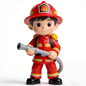 Figura de <span class=keywords><strong>bombero</strong></span> de plástico PVC fabricada en fábrica OEM ODM, diseño personalizado, impresión 3D, figuras de acción de <span class=keywords><strong>anime</strong></span> de resina. - Product Image 1