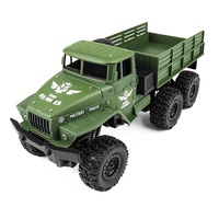 Camion militaire télécommandé tout-terrain 2,4 GHz en plastique, haute vitesse, avec fonction de chargement de marchandises et lumières, portée 40 m
