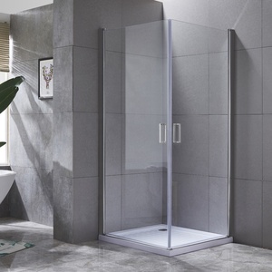 Porte de salle de bain à double ouverture, verre occultant, charnière sans cadre, enceinte de douche, porte de douche - Product Image 6