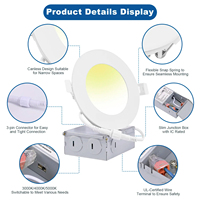 Lumière encastrée de haute qualité en aluminium, 3, 4, 6 pouces, lumière descendante encastrée, 6W, 9W, 12W, panneaux lumineux fins, spots LED avec ETL ES