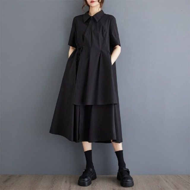 2026 New Summer Wholesale Asymmetrical Patchwork Cotton Blend Midi Shirt Dress French Chic Plus Size Elegant Loose Gown