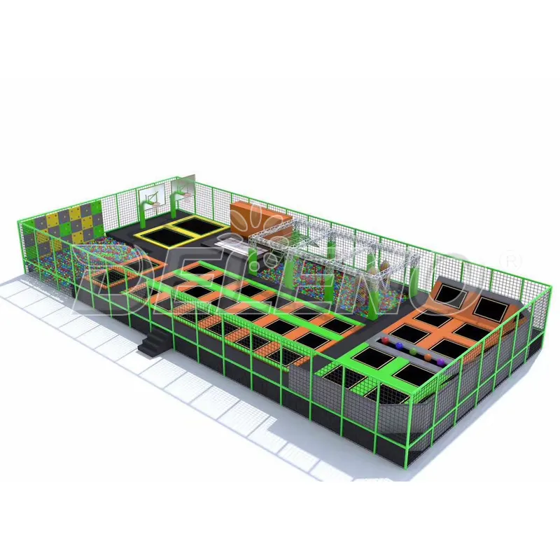 Indoor Commercial Park Free Jumping Zone Children Trampoline Playground Park With Climbing Games