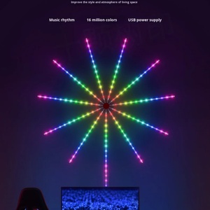 ไฟ LED RGB แบบขายส่ง ควบคุมผ่านแอพ/รีโมท ซิงค์เพลงได้ แสงไฟแบบไหลเหมือนดอกไม้ไฟ แรงดัน 5V สำหรับตกแต่ง - Product Image 1