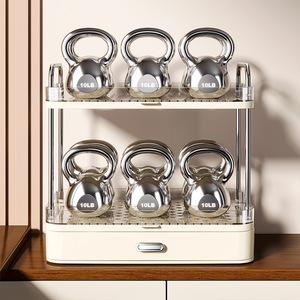 Draining Rack 2 Tier Storage Shelf 33cm X 22cm With Led Light For Kitchen Cup Holder Tea Coffee Organizer - Product Image 3