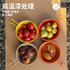 Bol à salade en acier inoxydable 304 pour l'extérieur, léger, portable, pour le camping, le pique-nique, les fruits, plusieurs options de couleurs - Product Image 3