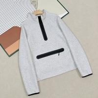 Sudaderas con Capucha de Tech Fleece de Alta Calidad con Media Cremallera para Hombre, Hechas a Medida, Ropa Urbana con Logo Personalizado de Fabricantes 2025