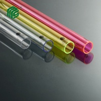 Extrusion de tube fileté en plastique acrylique/polycarbonate transparent, accessoire pour éclairage décoratif, lot de pièces