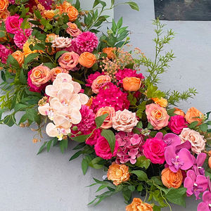 Sunwedding gerçekçi yanmış portakal çiçeği koşucu Set süper uzun ipek beyaz ve kahverengi çiçekler anneler günü için - Product Image 2