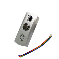 Botón de Salida con Luz LED para Control de Acceso, Material de Aleación de Zinc, Botón de Apertura de Puerta con Caja Inferior