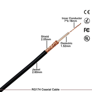 Cavo Coassiale RF RG174 RG-174/U a Basso Costo per Antenna WiFi GPS, Modulo di Comunicazione, Cavo Coassiale RF a Bassa Perdita - Product Image 5