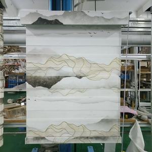 3 डी प्रभाव कस्टम मुद्रित ज़ेबरा शेड्स फोटो मुद्रित दोहरी रोलर अंधा दो परतों को पूरी तरह से और ब्लैकआउट इंद्रधनुष रोलर रंग - Product Image 2