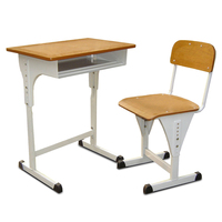 Ensemble de mobilier scolaire avec pupitre roulant et banc réglable pour l'école