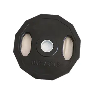 Manufacturer supplier black rubber plate pvc iron two hole weight lifting barbell plates